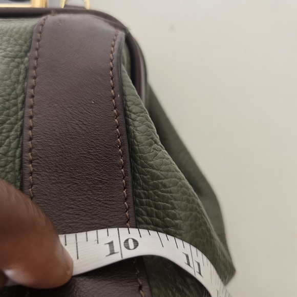 Divina Firenze Leather Crossbody Clutch Bag Satchel GreenBrown Removeable Strap - Picture 12 of 16